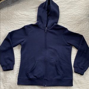 Blue zip-up hooded sweatshirt EUC